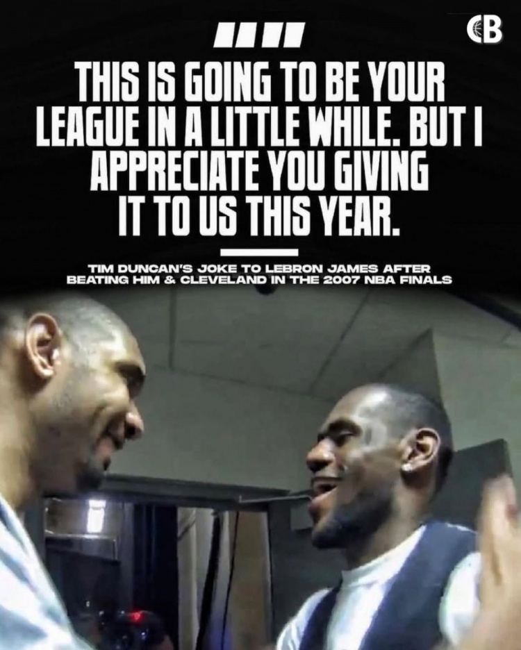 开云官网-18年前的今天：马刺4-0横扫骑士夺冠 邓肯→詹姆斯：未来是你的