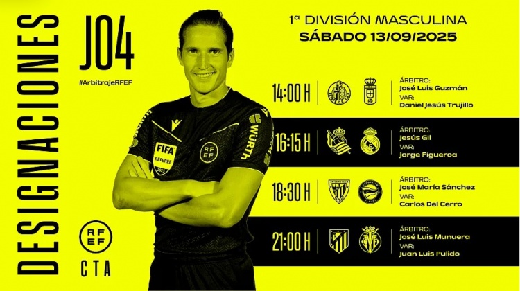 开云娱乐-官方:赫苏斯-吉尔执法皇马客战皇社,穆努埃拉主裁马竞对阵黄潜