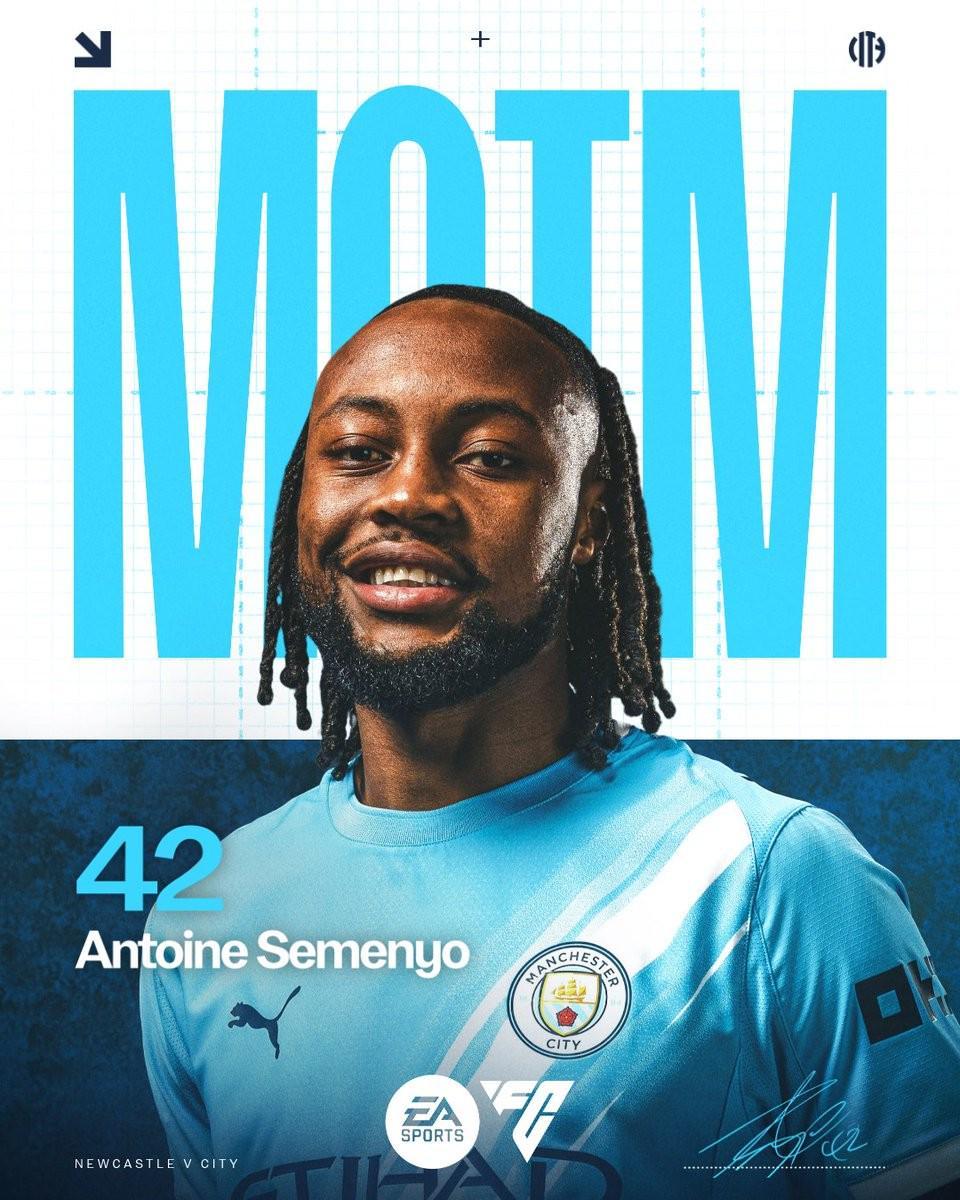 开云-连场破门，塞门约连续两场当选曼城队内最佳球员